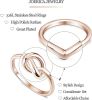 2 Pcs Stainless Engagement Rings for Women Thumb Love Knot Ring Size 4