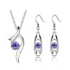 Wholesale Rhinestone Pendant Necklace Earrings Fashion Jewelry Set