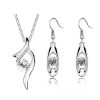Wholesale Rhinestone Pendant Necklace Earrings Fashion Jewelry Set