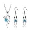 Wholesale Rhinestone Pendant Necklace Earrings Fashion Jewelry Set