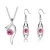 Wholesale Rhinestone Pendant Necklace Earrings Fashion Jewelry Set