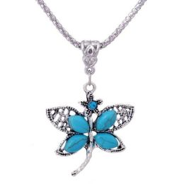 Wholesale starfish butterfly owl elephant turquoise peacock necklace (Color: butterfly 200003757)