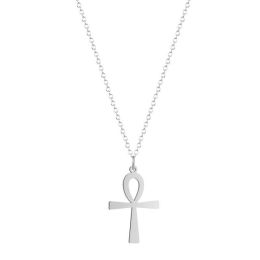 Wholesale Egyptian Cross of Life Necklace (Color: Silver Plated)
