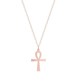 Wholesale Egyptian Cross of Life Necklace (Color: Rose Gold Color)