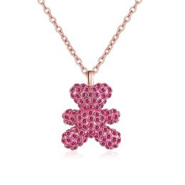 Fashion Diamond Necklaces Bear Clavicle Chain (Color: Red)