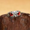 Owl Multicolor Eye Ring Vintage Open Adjustable Rings
