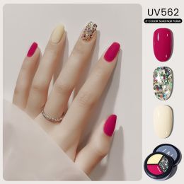MAYCHAO Solid Color Nail Gel Polish Full Coverage Paint Gel DIY Nail Art Designs Soak Off UV LED Manicure Varnish Solid UV Gel (Color: UV562)