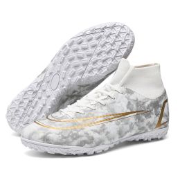 Professional Football Boots High-End New Ag / TF Men's Football Shoes Children's Cleats Sports Shoes Four Seasons Outdoor Traini (Color: Blue)