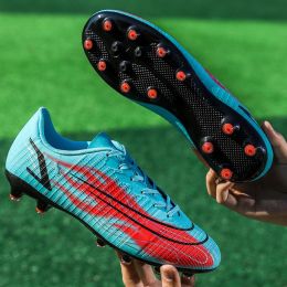 Ultra-light Ronaldo Ourdoor Soccer Shoes Quality American Football Boots Futsal Cleats Football Training Sneaker TF FG Footwear (Color: 141-AG-moonlight)
