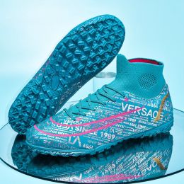 Ultra-light Ronaldo Ourdoor Soccer Shoes Quality American Football Boots Futsal Cleats Football Training Sneaker TF FG Footwear (Color: 149-TF-  moonlight)