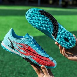 Ultra-light Ronaldo Ourdoor Soccer Shoes Quality American Football Boots Futsal Cleats Football Training Sneaker TF FG Footwear (Color: 141-TF-moonlight)