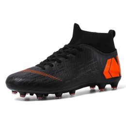 Hniadia Football Boots High Quality Soccer Shoes Assassin Chuteira Campo Same As Messi AG/TF Football Training Sneakers Ð±ÑƒÑ‚ÑÑ‹ (Color: ss027-AG-black)