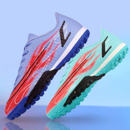 Ultra-light Ronaldo Ourdoor Soccer Shoes Quality American Football Boots Futsal Cleats Football Training Sneaker TF FG Footwear (Color: 141-TF-Purple moon)