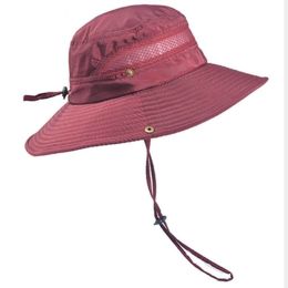 Outdoor Fishing Mountaineering Hat Men Summer Sun Hat Sun Hat Sun Hat Summer Fisherman Hat Men (Color: Wine Red)