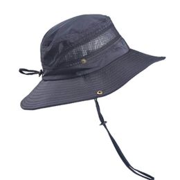 Outdoor Fishing Mountaineering Hat Men Summer Sun Hat Sun Hat Sun Hat Summer Fisherman Hat Men (Color: Black)