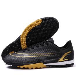 High Quality Soccer Shoes Mbappe Football Boots Futsal Chuteira Campo Cleats Men Training Sneakers Ourdoor Women Footwear TF/FG (Color: ss1413-TF-black)