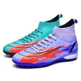 High Quality Soccer Shoes Mbappe Football Boots Futsal Chuteira Campo Cleats Men Training Sneakers Ourdoor Women Footwear TF/FG (Color: s1391-TF-moon purple)