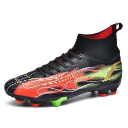 High Quality Soccer Shoes Mbappe Football Boots Futsal Chuteira Campo Cleats Men Training Sneakers Ourdoor Women Footwear TF/FG (Color: ss1391-FG-black)