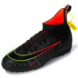 Kid Quality Soccer Shoes Neymar Football Boots Futsal Chuteira Campo Cleats Men Training Sneakers Ourdoor Women Footwear TF/AG (Color: 068-TF-black)