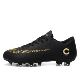 Kid Quality Soccer Shoes Neymar Football Boots Futsal Chuteira Campo Cleats Men Training Sneakers Ourdoor Women Footwear TF/AG (Color: 114-AG-black)