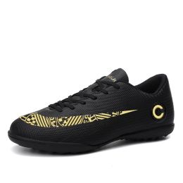 Kid Quality Soccer Shoes Neymar Football Boots Futsal Chuteira Campo Cleats Men Training Sneakers Ourdoor Women Footwear TF/AG (Color: 114-TF-black)