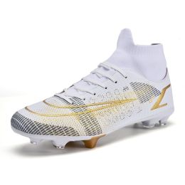 Kid Quality Soccer Shoes Neymar Football Boots Futsal Chuteira Campo Cleats Men Training Sneakers Ourdoor Women Footwear TF/AG (Color: 138-AG-white)