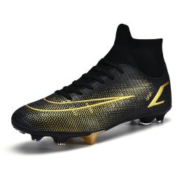 Kid Quality Soccer Shoes Neymar Football Boots Futsal Chuteira Campo Cleats Men Training Sneakers Ourdoor Women Footwear TF/AG (Color: 138-AG- black)
