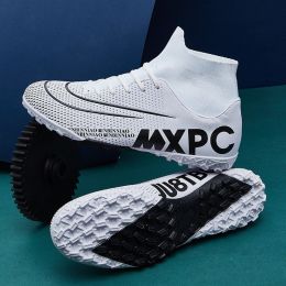Hniadia Soccer Shoes Same As Messi Superior Quality Football Boots Assassin Style Soccer Cleats Training Chuteira Campo FG/TF (Color: SS019-TF-WHITE)
