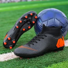 High Quality Football Boots Same As C.Ronaldo Soccer Shoes Assassin Chuteira Campo TF/AG Football Sneaker Futsal Training Shoes (Color: 2888-AG-black)