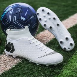 High Quality Football Boots Same As C.Ronaldo Soccer Shoes Assassin Chuteira Campo TF/AG Football Sneaker Futsal Training Shoes (Color: 2888-AG-white)