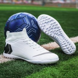 High Quality Football Boots Same As C.Ronaldo Soccer Shoes Assassin Chuteira Campo TF/AG Football Sneaker Futsal Training Shoes (Color: 2888-TF-white)