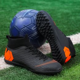 High Quality Football Boots Same As C.Ronaldo Soccer Shoes Assassin Chuteira Campo TF/AG Football Sneaker Futsal Training Shoes (Color: 2888-TF-black)