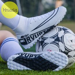 Hniadia Soccer Shoes Same As Messi Superior Quality Football Boots Assassin Style Soccer Cleats Training Chuteira Campo FG/TF (Color: SS001-TF-WHITE)