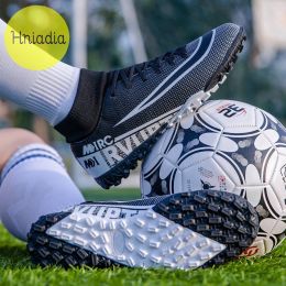 Hniadia Soccer Shoes Same As Messi Superior Quality Football Boots Assassin Style Soccer Cleats Training Chuteira Campo FG/TF (Color: SS001-TF-BLACK)