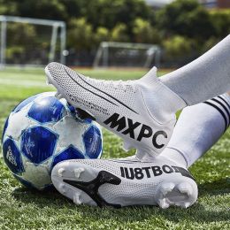 Hniadia Soccer Shoes Same As Messi Superior Quality Football Boots Assassin Style Soccer Cleats Training Chuteira Campo FG/TF (Color: SS019-FG-WHITE)