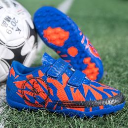 2021 New Sneakers Children Professional Soccer Training Shoes Boys and Girls Outdoor Lawn Antiskid T/F Football Shoes (Color: see chart)