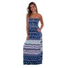 Casual Printed Strapless Maxi Dress