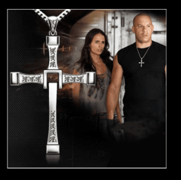 Fast and Furious Cross Necklace Personalized Men's Pendant Jewelry (Color: Silver)