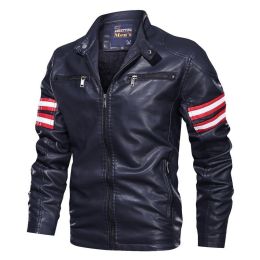 New Mens Motorcycle Bomber Jackets Male Autumn Winter PU Leather Slim Fit Biker Jacket Coat Man Faux Coats Outdoor (Color: MG9018Blue, size: XS)