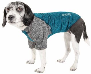 Pet Life Active 'Hybreed' 4-Way Stretch Two-Toned Performance Dog T-Shirt (Color: TEAL, size: X-Large)