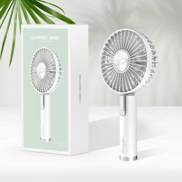 Summer Portable Mini Fan 3 Speed Adjustable Fan USB Rechargeable (Color: White)