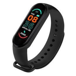 M6 Smart Bracelet Heart Rate Blood Pressure Bluetooth Music Weather Sleep Monitoring Smart Sports Bracelet (Color: Black)