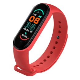 M6 Smart Bracelet Heart Rate Blood Pressure Bluetooth Music Weather Sleep Monitoring Smart Sports Bracelet (Color: Red)