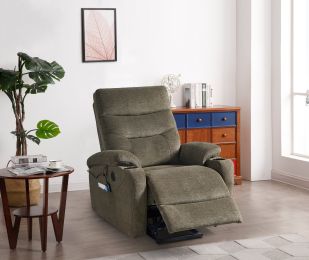Massage heating electric lift-up chair (Color: light brown)