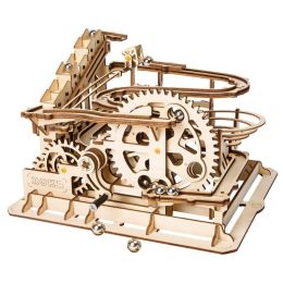 Robotime ROKR 3D Wooden Puzzle Marble Race Run Maze Balls Track Coaster Model Building Kits Toys for Children Drop Shipping (Model Number: LG501 Waterwheel Coaster)