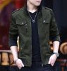 Mens Military Style Stand Collar Jacket