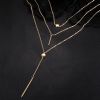 necklace pendant sweater chain women crystal dots multilayer beach accessory