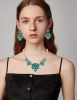 Statement Set Rhinestone Boho Vintage Leaf Necklace and Earrings for Women