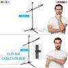 5 Core 360Ã‚Â° Rotating Microphone Stand Dual Mic Clip Boom Arm Foldable Tripod MS DBL