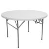 48inch/32inch Round Folding Table Outdoor Folding Utility Table White XH
